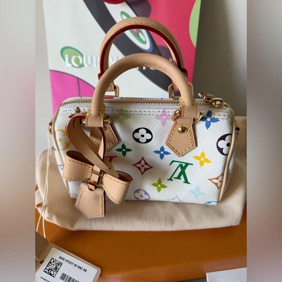 Louis Vuitton Murakami White Multicolor Nano Speedy Bag - Picture 6 of 16